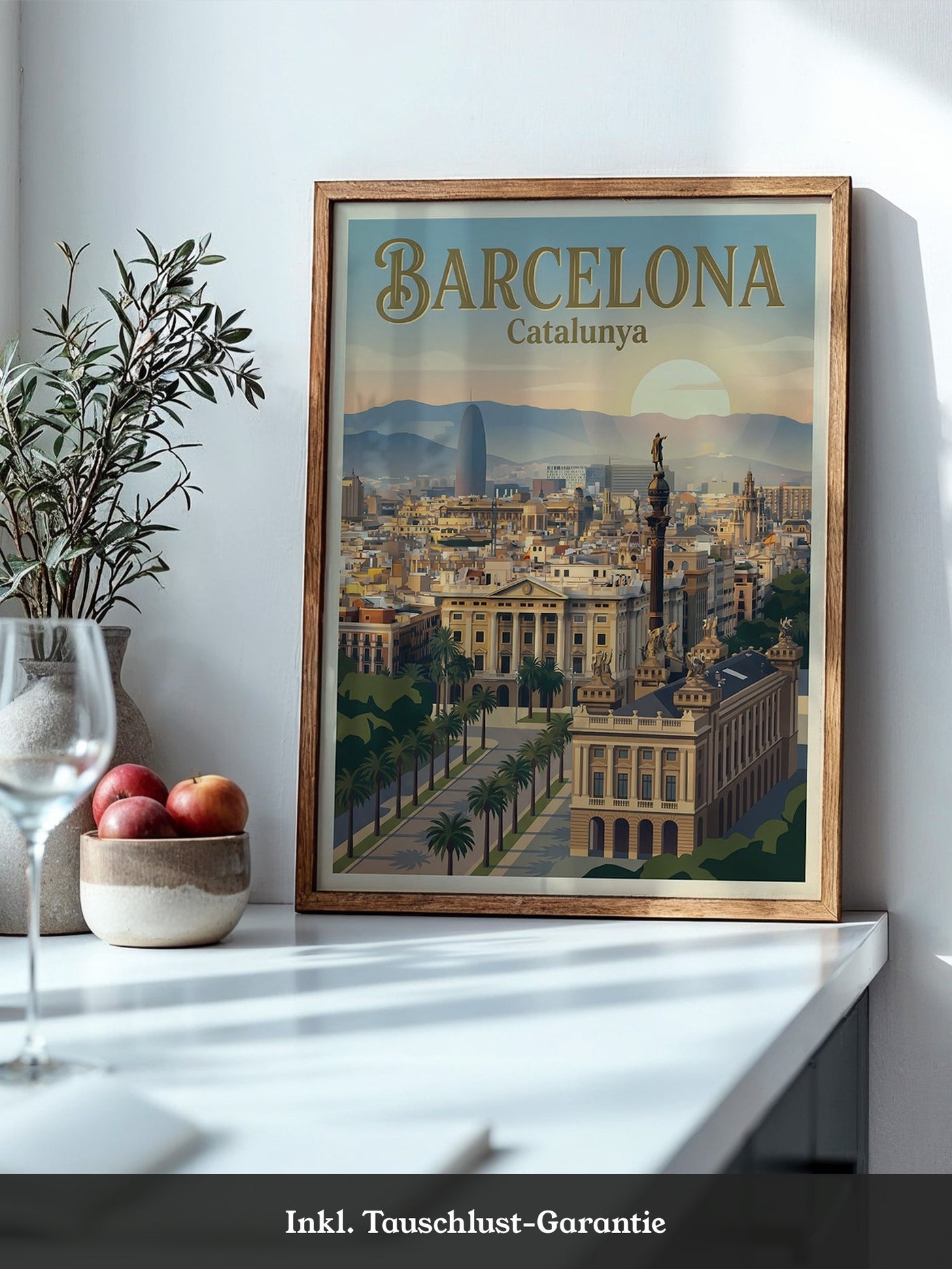 Barcelona Skyline Pastellstimmung