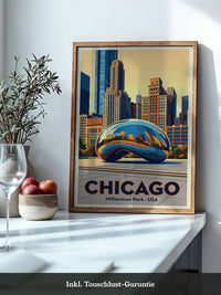 Millennium Park Chicago Retro