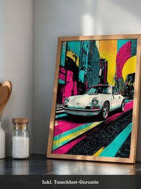 Porsche Retro Stadt Pop-Art