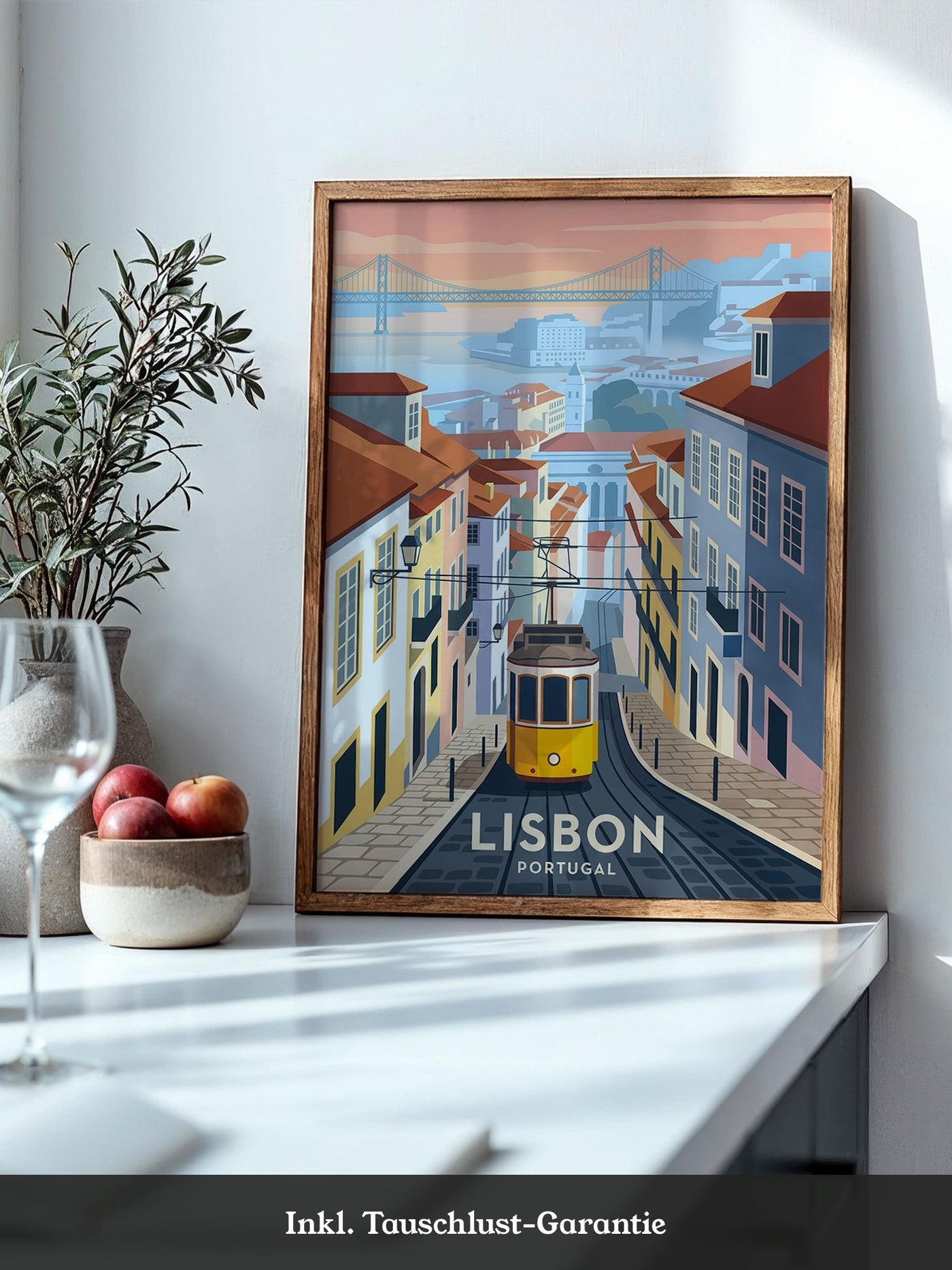 Tram in Lissabon Sonnenuntergang