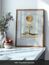 Baum Mond Geometrisch Braun