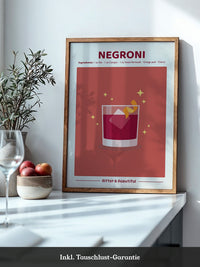 Negroni Drink Illustration Rot