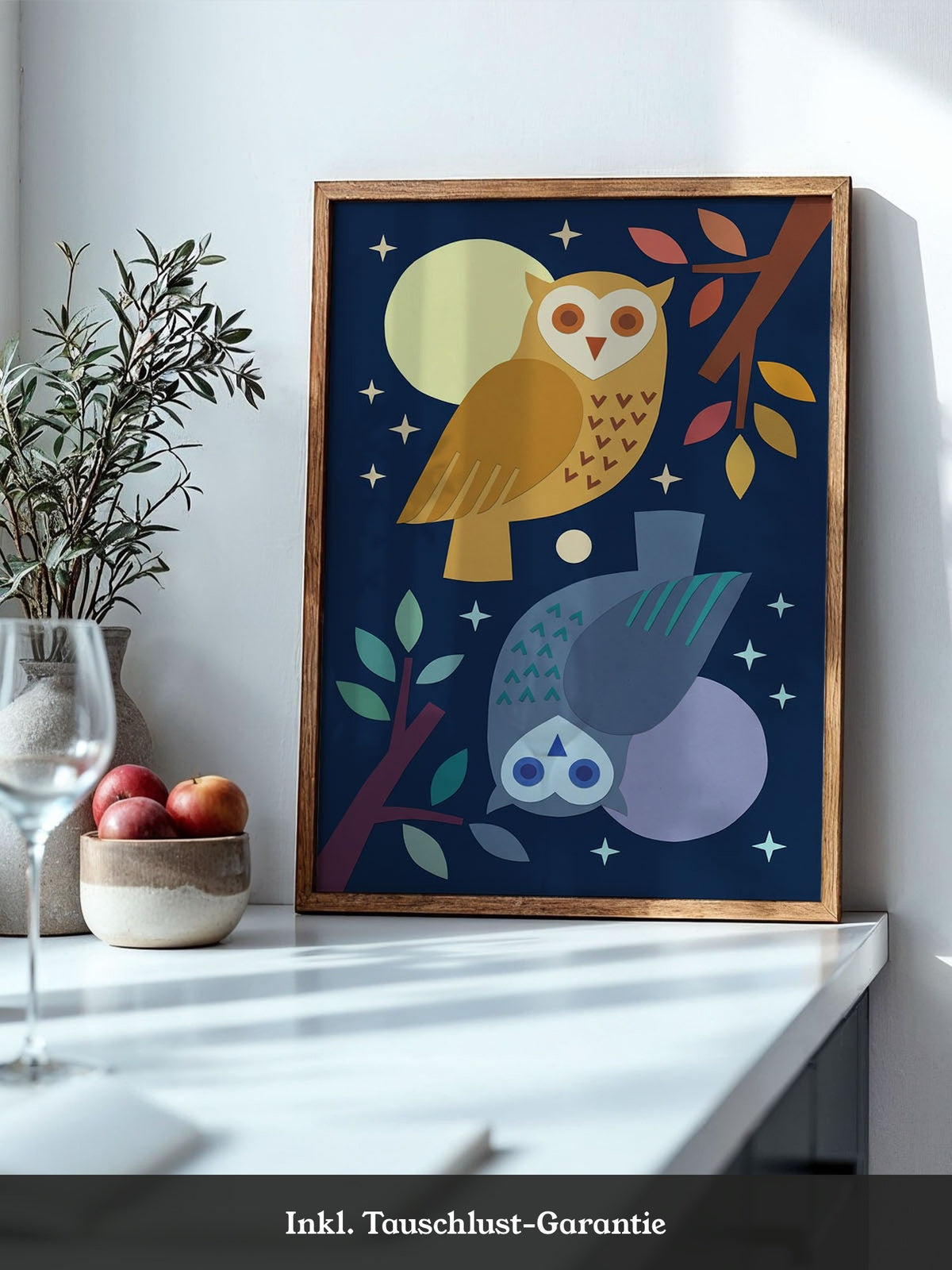Eulen Mondnacht Illustration