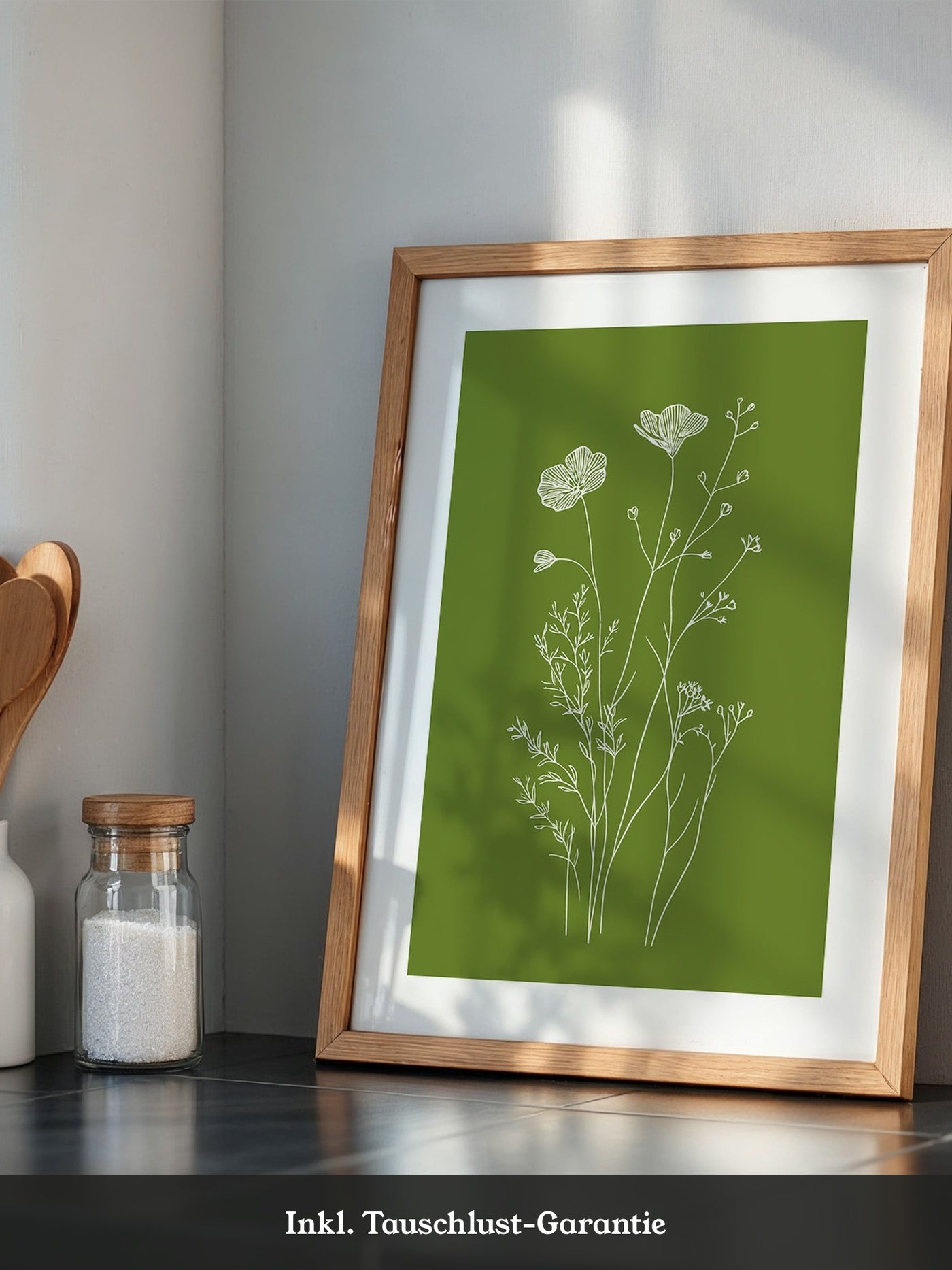 Weiße Blumen grün