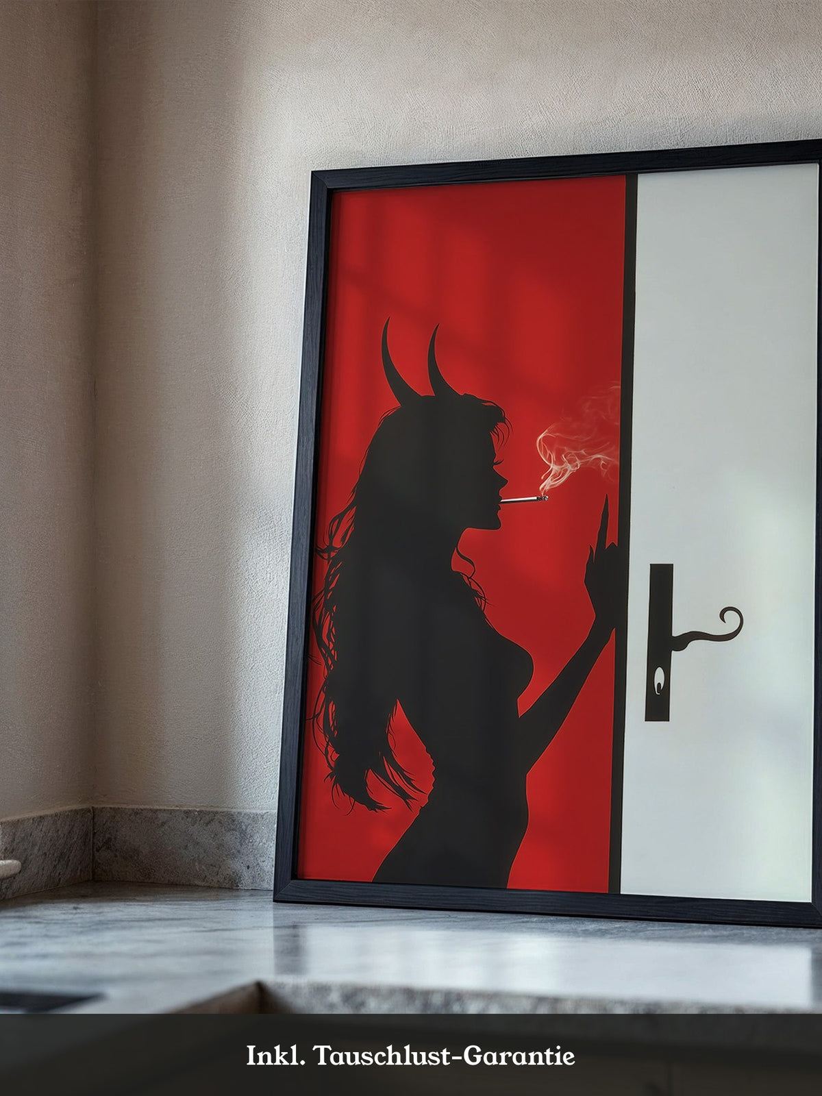 Teufel Silhouette Rote Wand