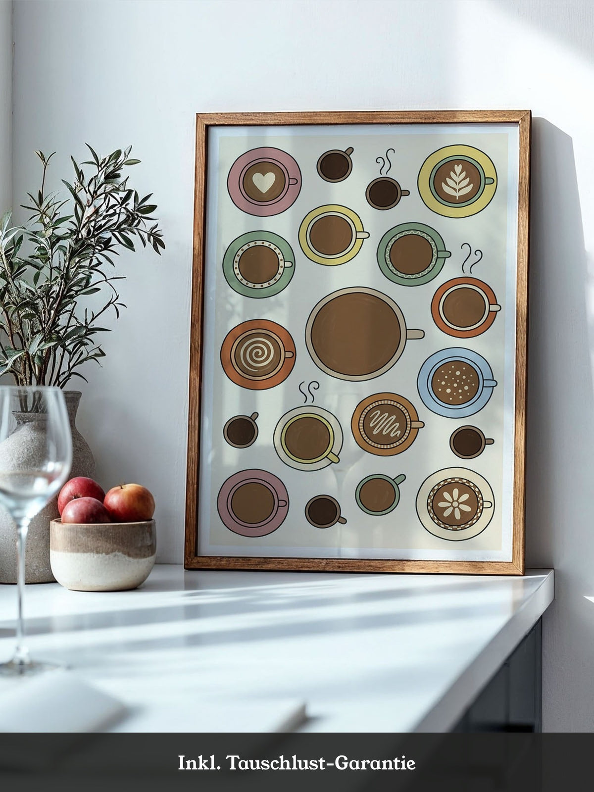 Kaffeetassen Illustration Bunt