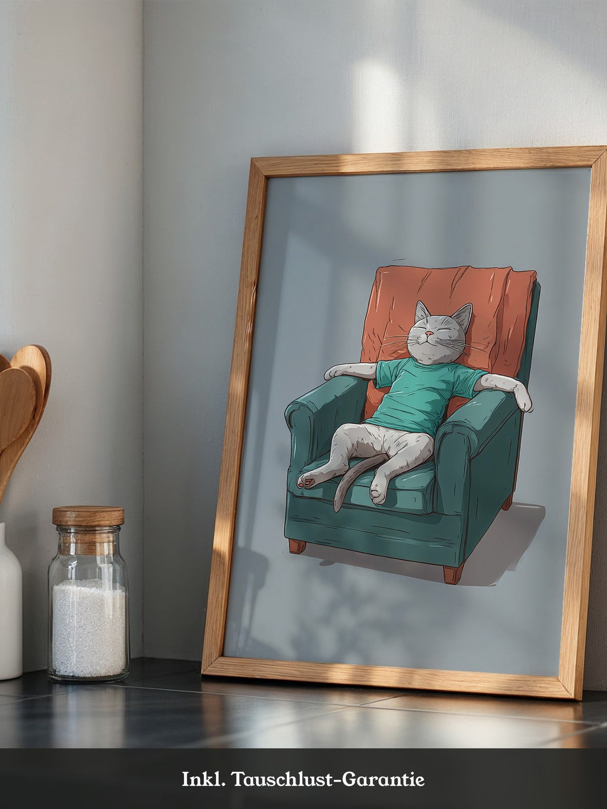 Entspannte Katze Sesselgrafik