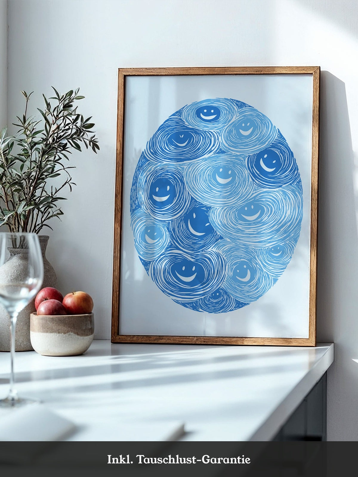 Lächelnde Wirbel blau