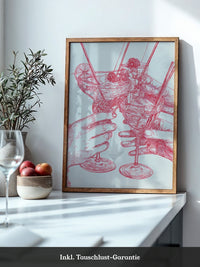 Cocktailzeichnung Rote Linie
