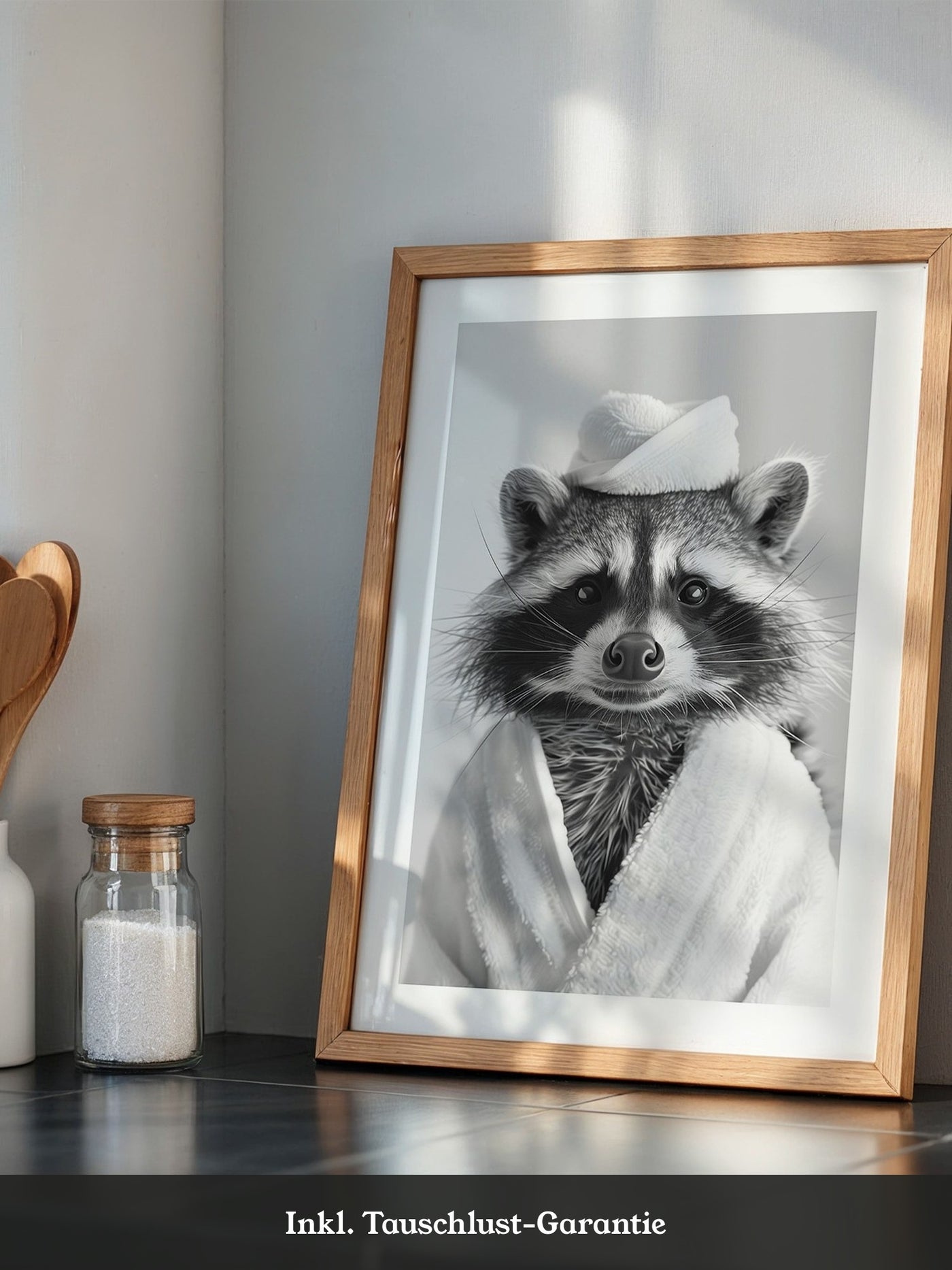 Waschbär Bademantel Comic-Stil