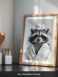 Waschbär Bademantel Comic-Stil