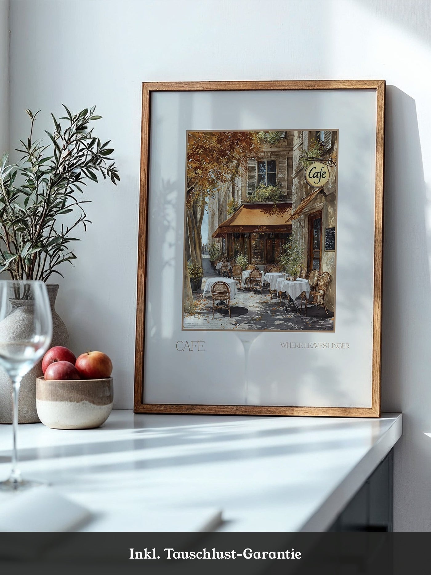 Herbstliches Café Straßenszene