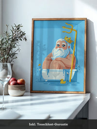Badewannen-Poseidon Cartoon