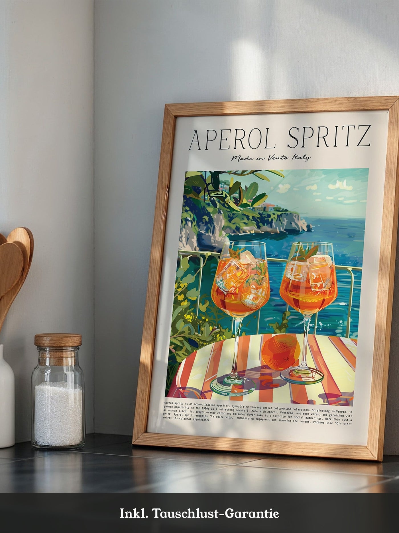 Aperol Sommerdrink Illustration Meerblick