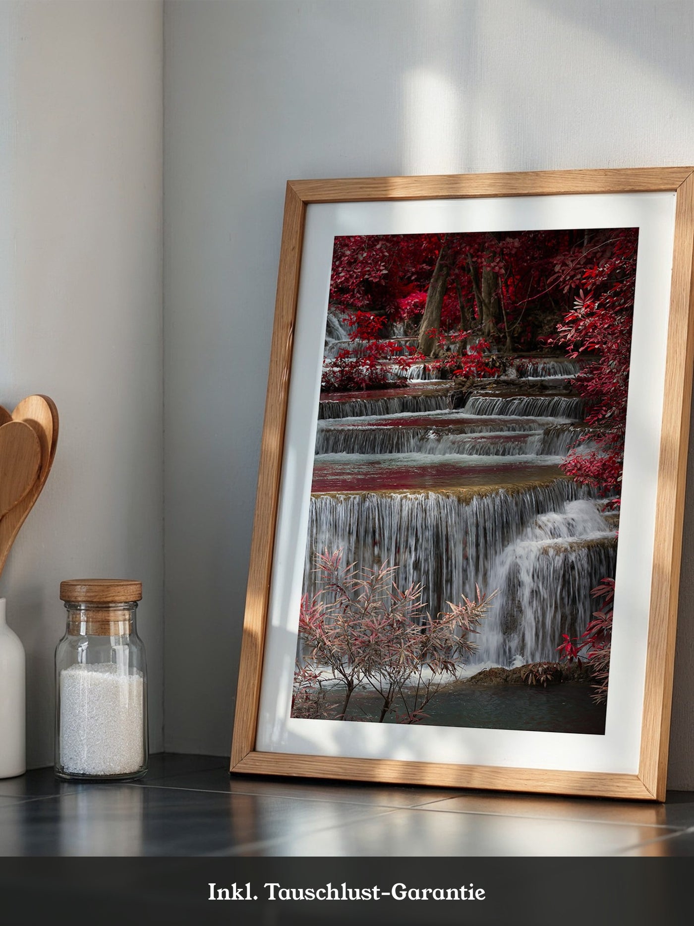 Wasserfall Rote Blätter