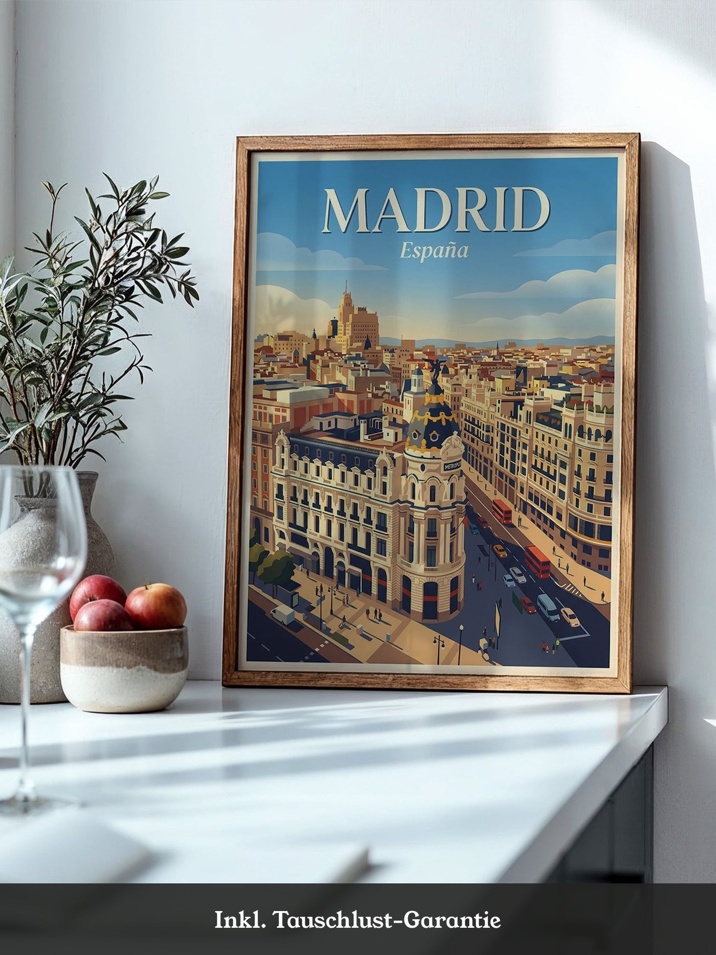 Madrid Skyline Retro