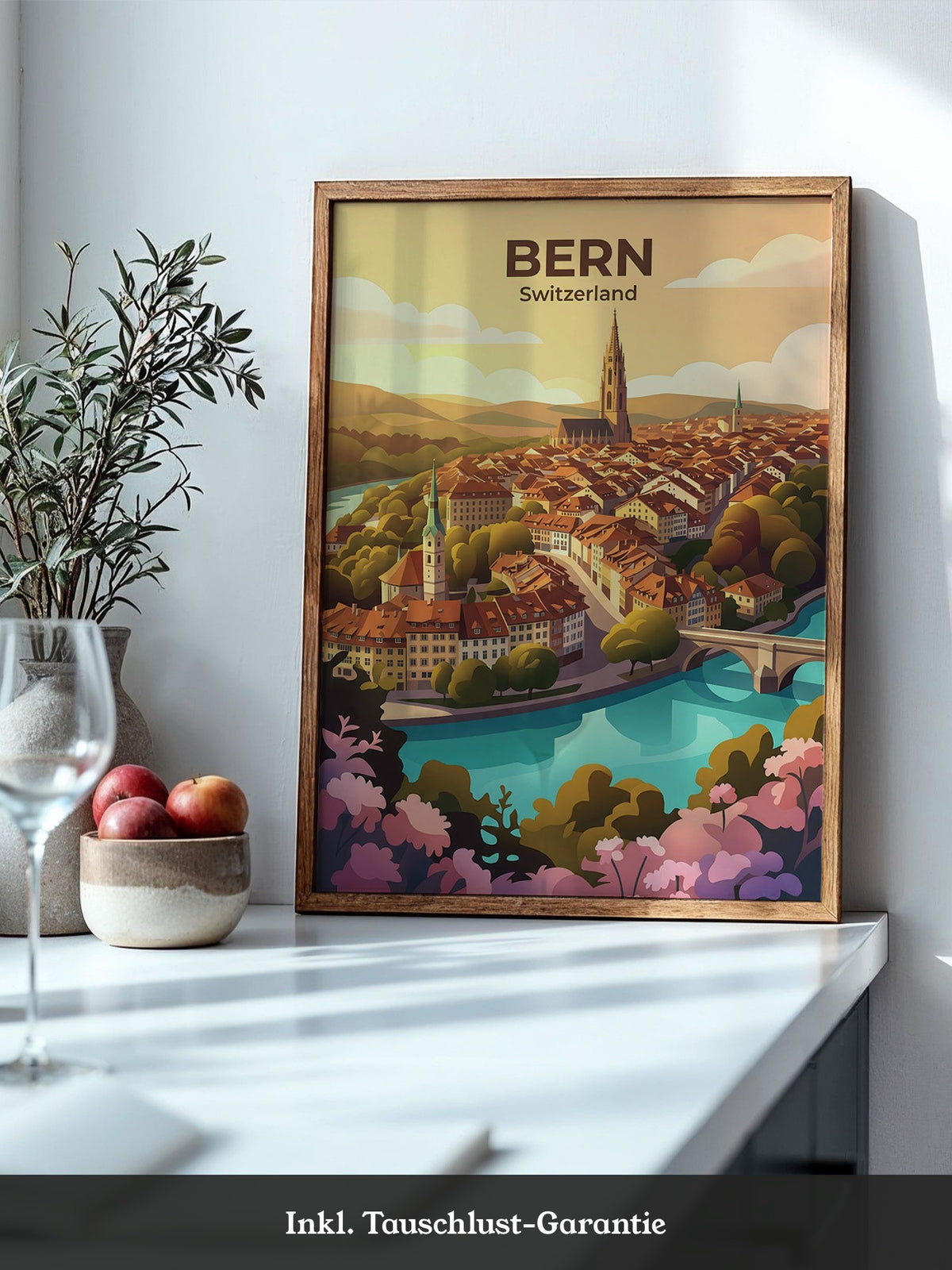 Bern Altstadt Sonnenaufgang Illustration