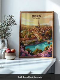 Bern Altstadt Sonnenaufgang Illustration