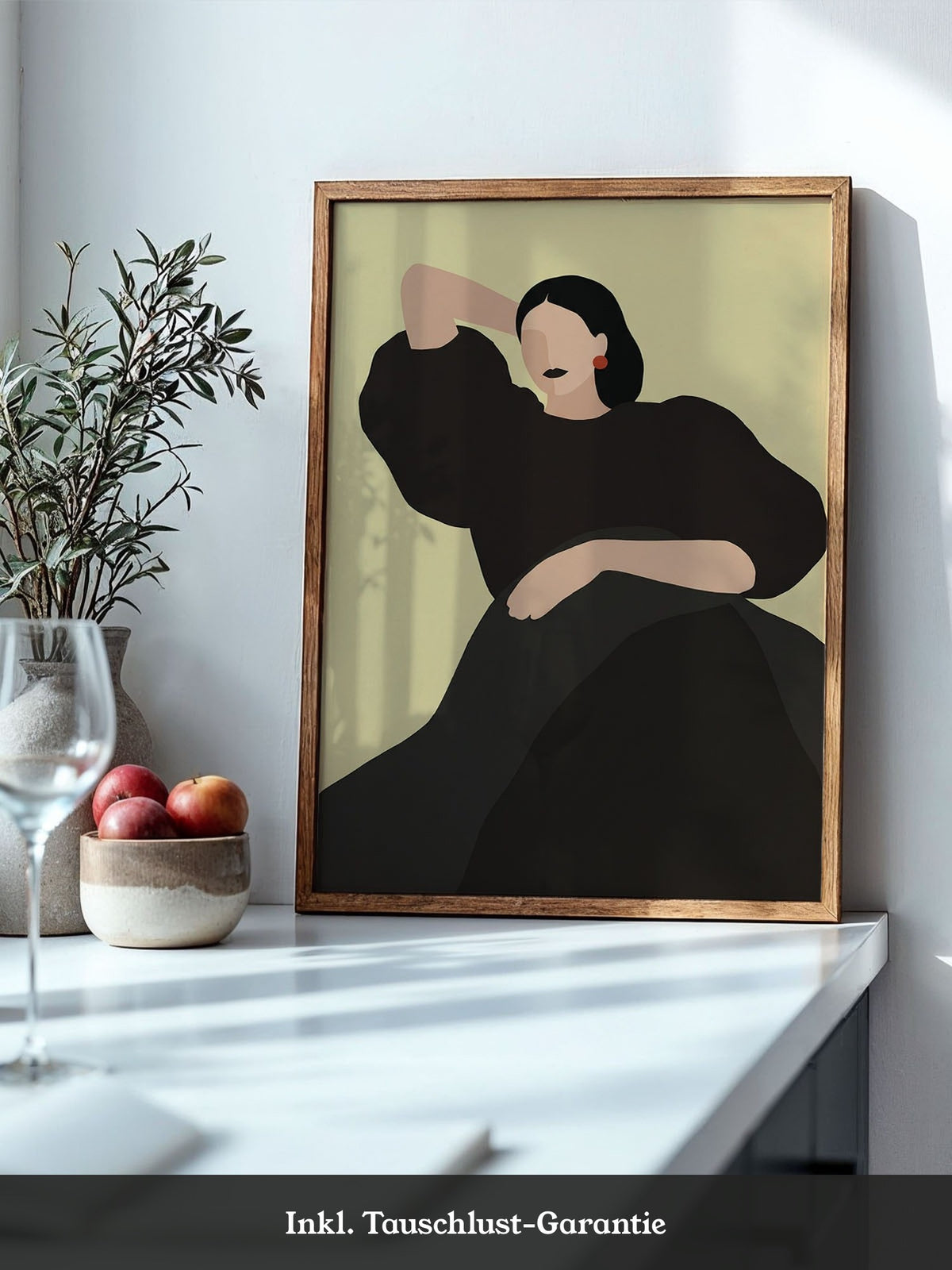 Frau Pose Schwarz Minimal