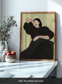 Frau Pose Schwarz Minimal