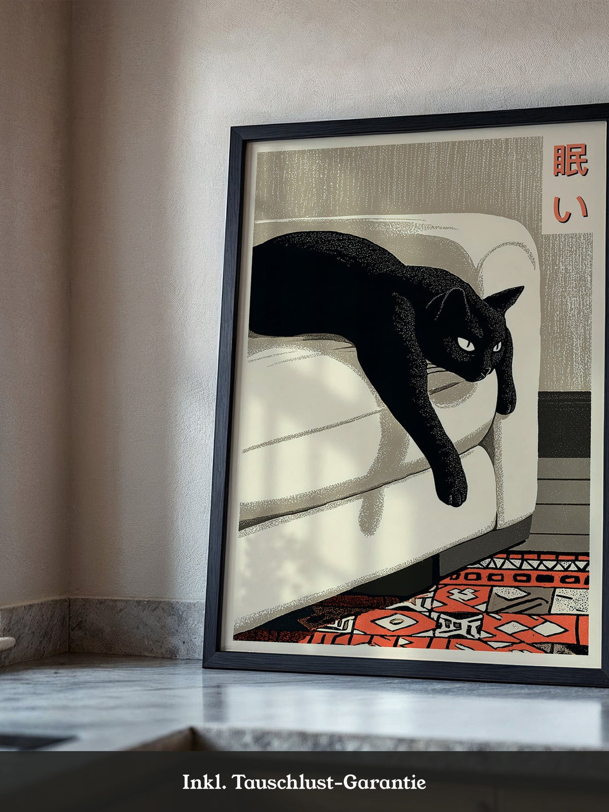 Schwarze Katze Retro-Design