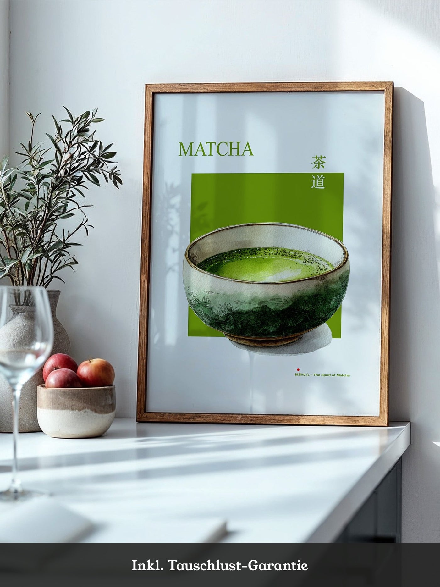 Matcha Tee Tasse Aquarellgrün