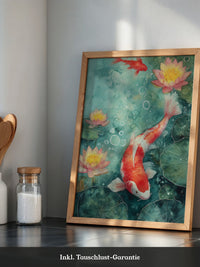 Koi im Teich Aquarell-Look