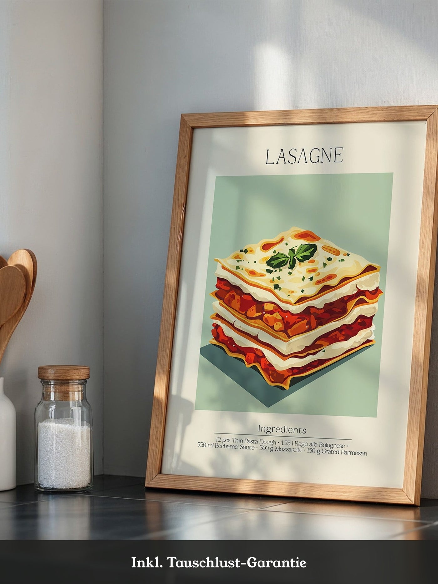 Lasagne Illustration Pastellfarben