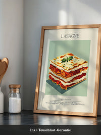 Lasagne Illustration Pastellfarben