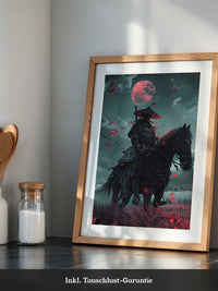 Samurai Vollmond Rote Blüten