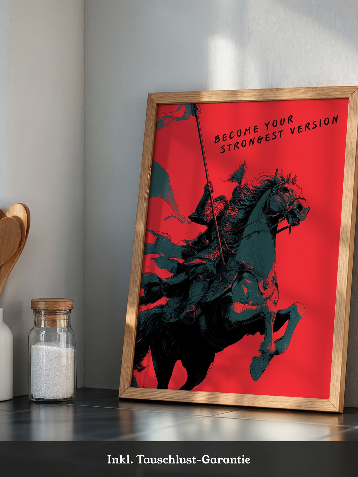 Ritter auf Pferd Rot-Schwarz