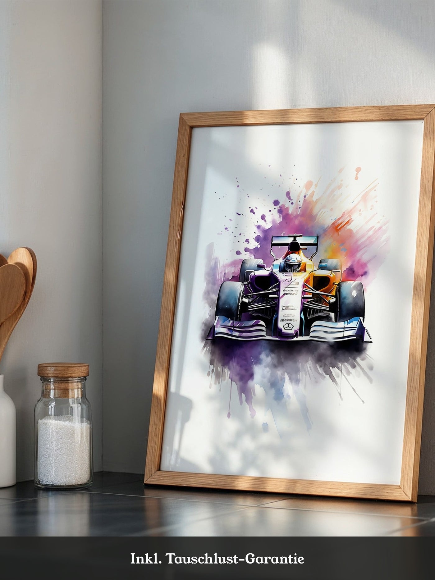Rennwagen Aquarell Explosiv