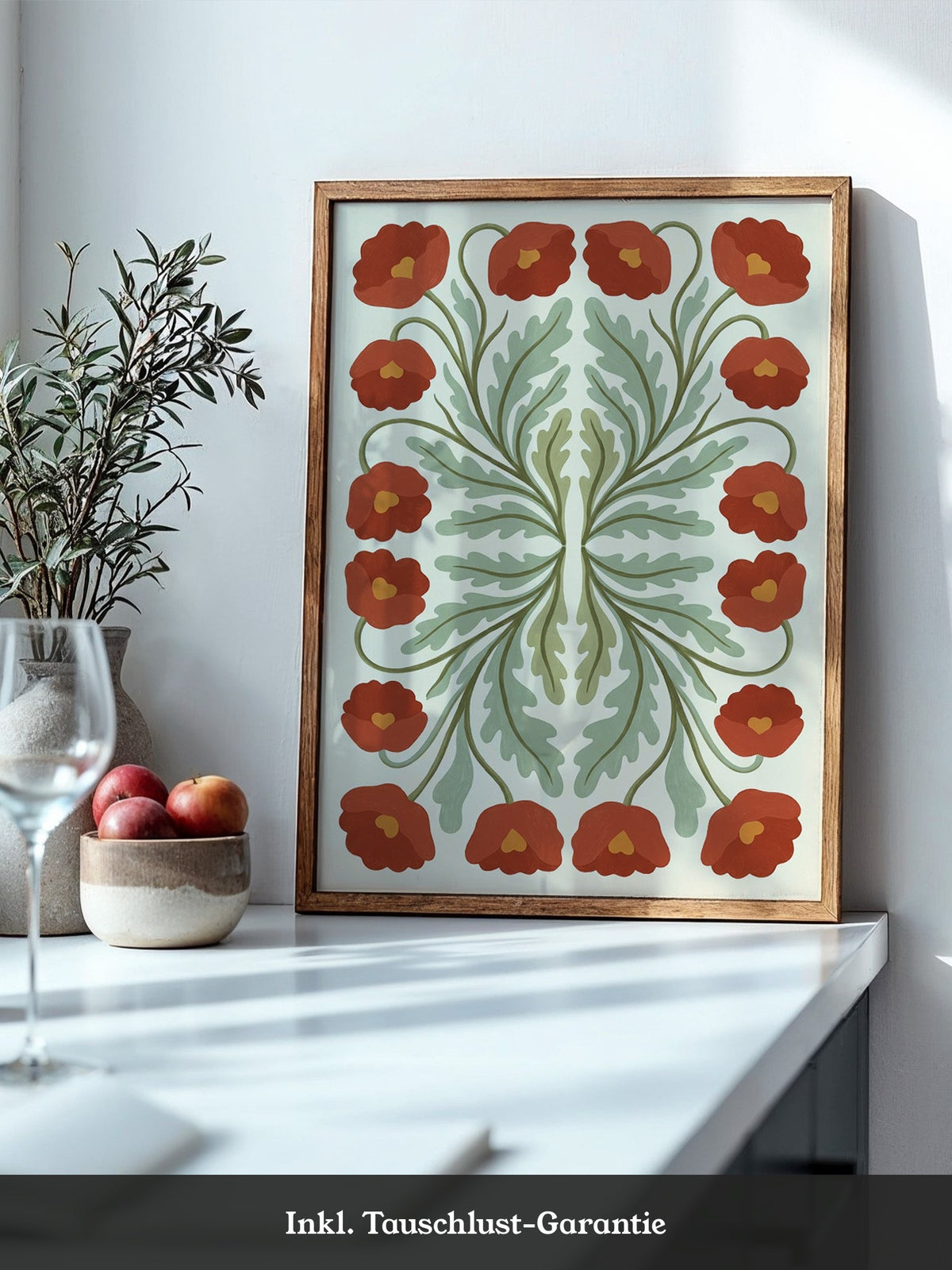 Rote Mohnblumen Symmetrie