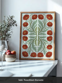 Rote Mohnblumen Symmetrie
