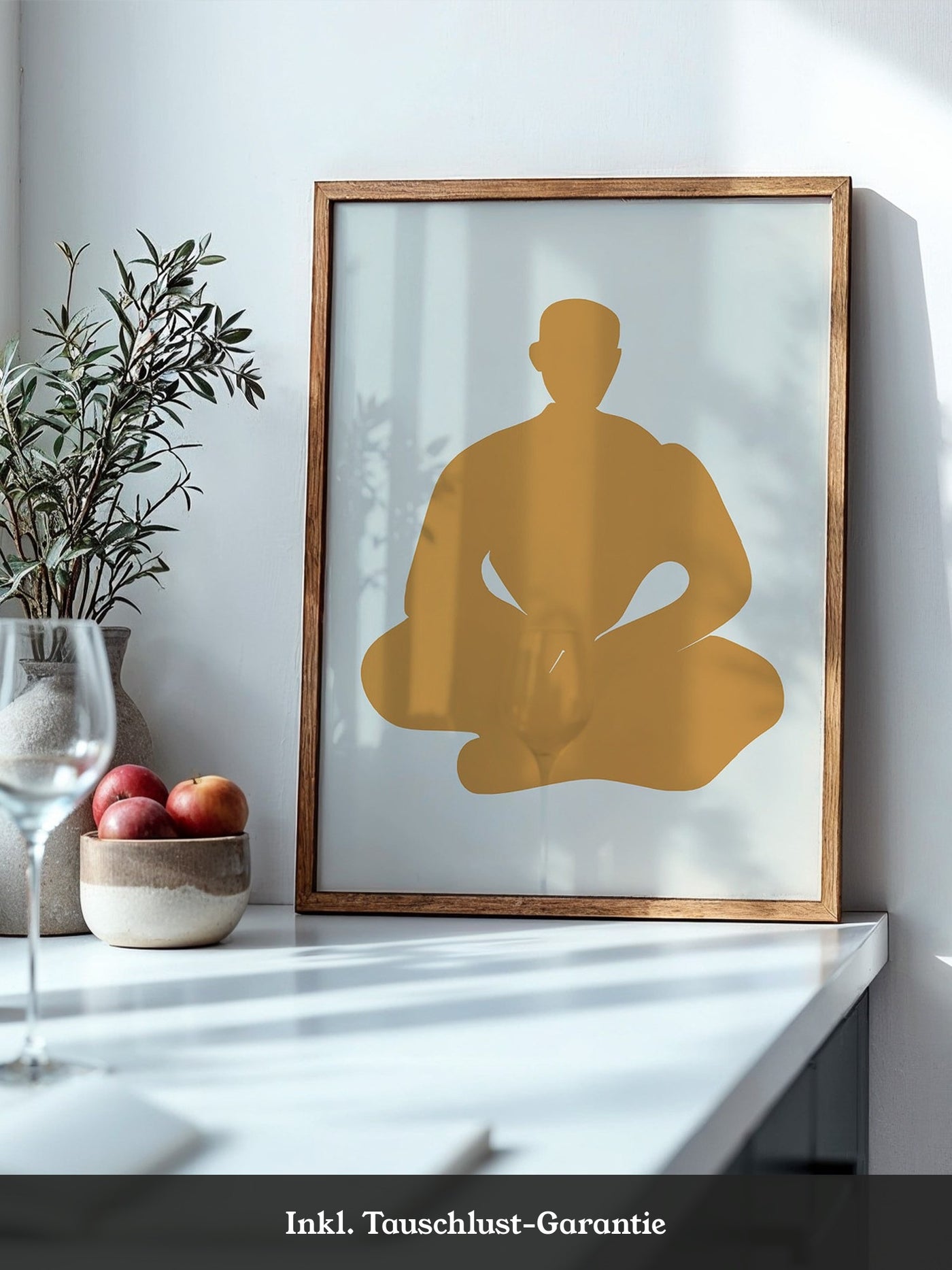 Meditierende Silhouette minimalistisch