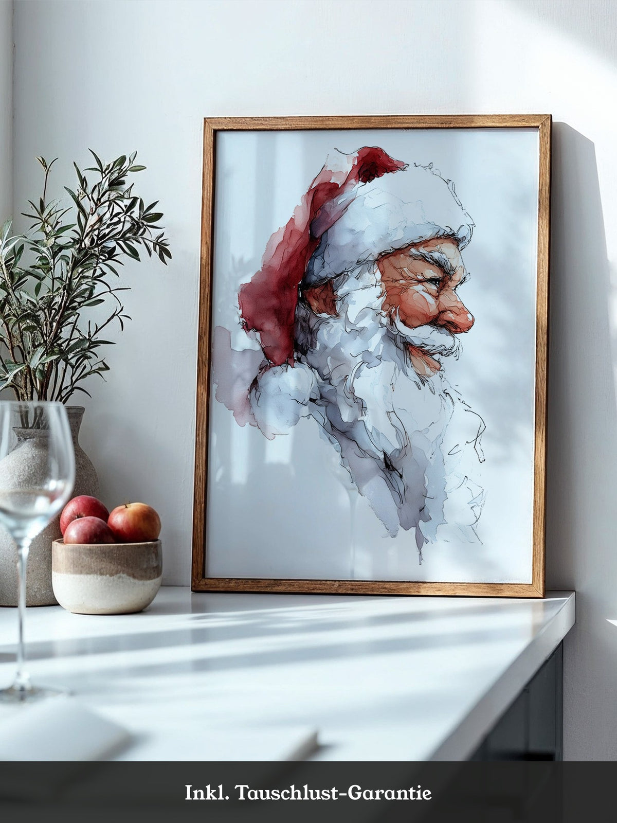 Weihnachtsmann Aquarell Profil