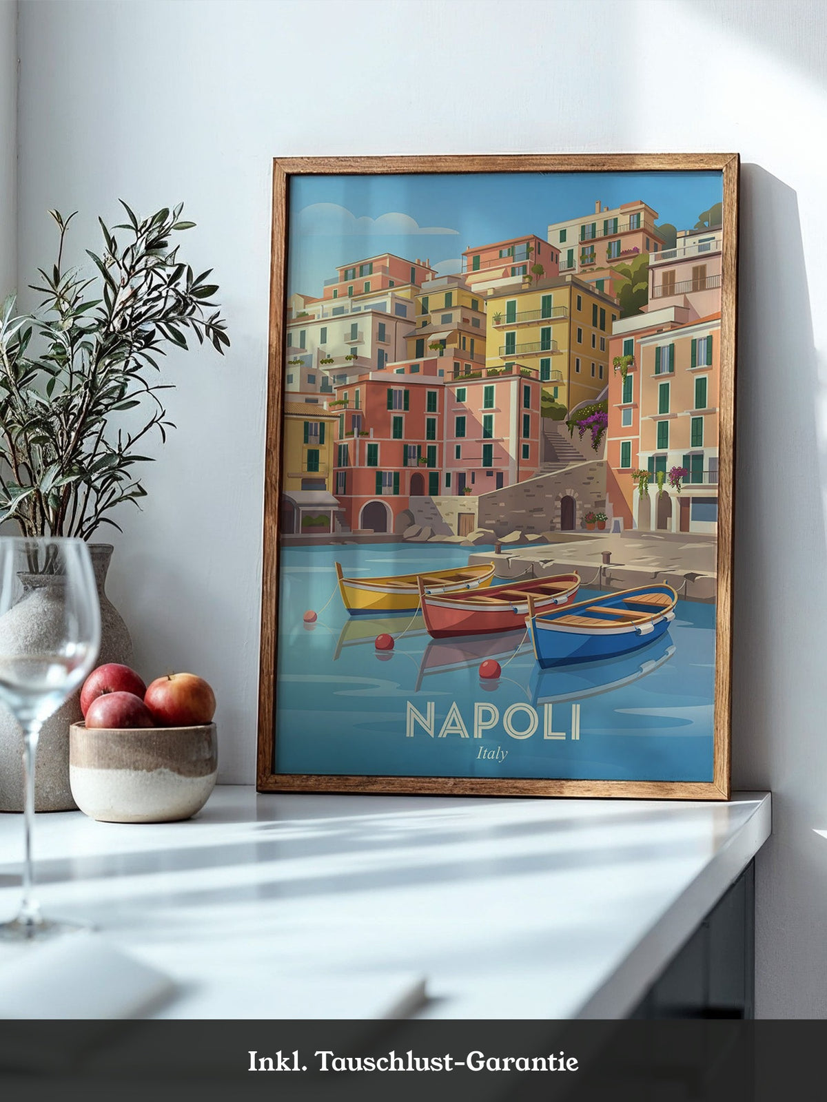 Bunte Boote Küstenidylle Napoli