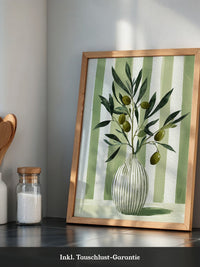 Olivenzweige Vase Streifenoptik