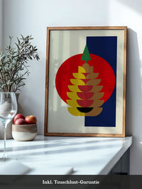 Abstrakte Form Rot & Blau