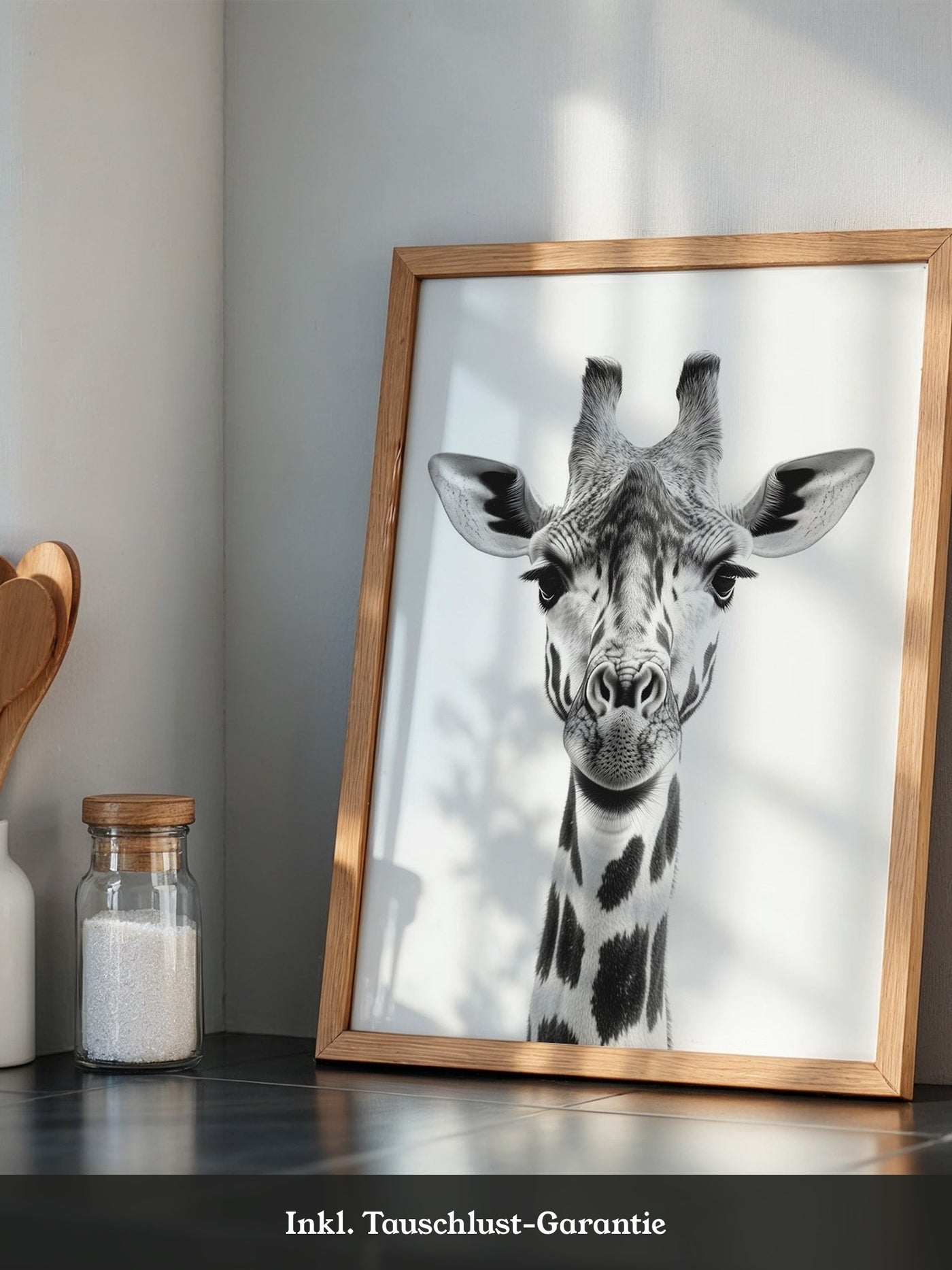 Giraffe Nahaufnahme S/W