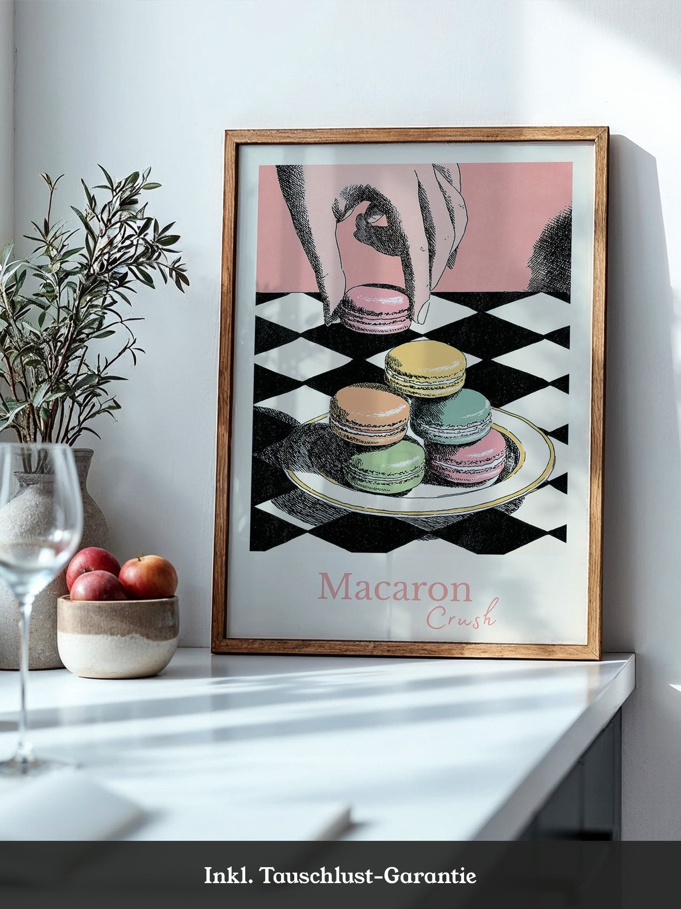Pastell Macarons Schachbrett Stil