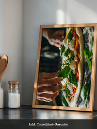 Pizza Zubereitung Nahaufnahme