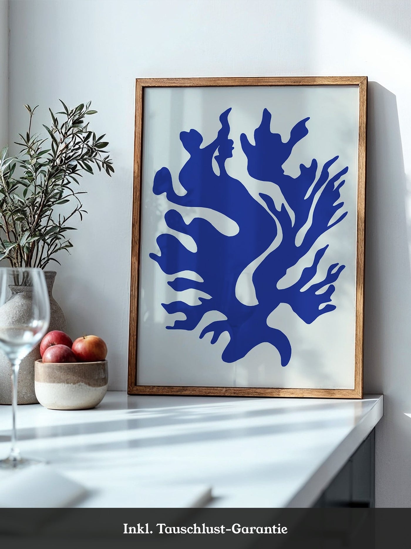 Blaues Korallenmuster abstrakt