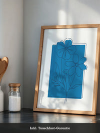Blumen Lineart Blau