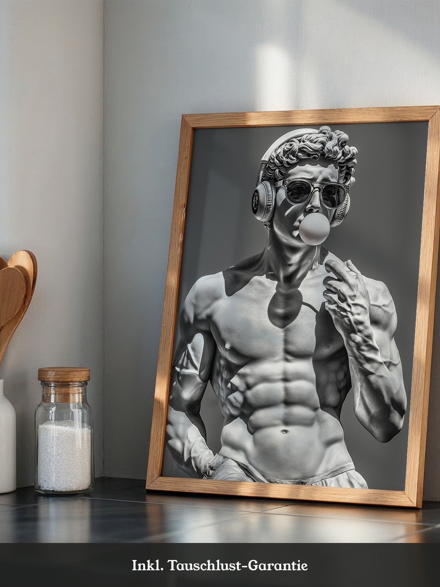 Statue Hipster Stil Schwarz-Weiß