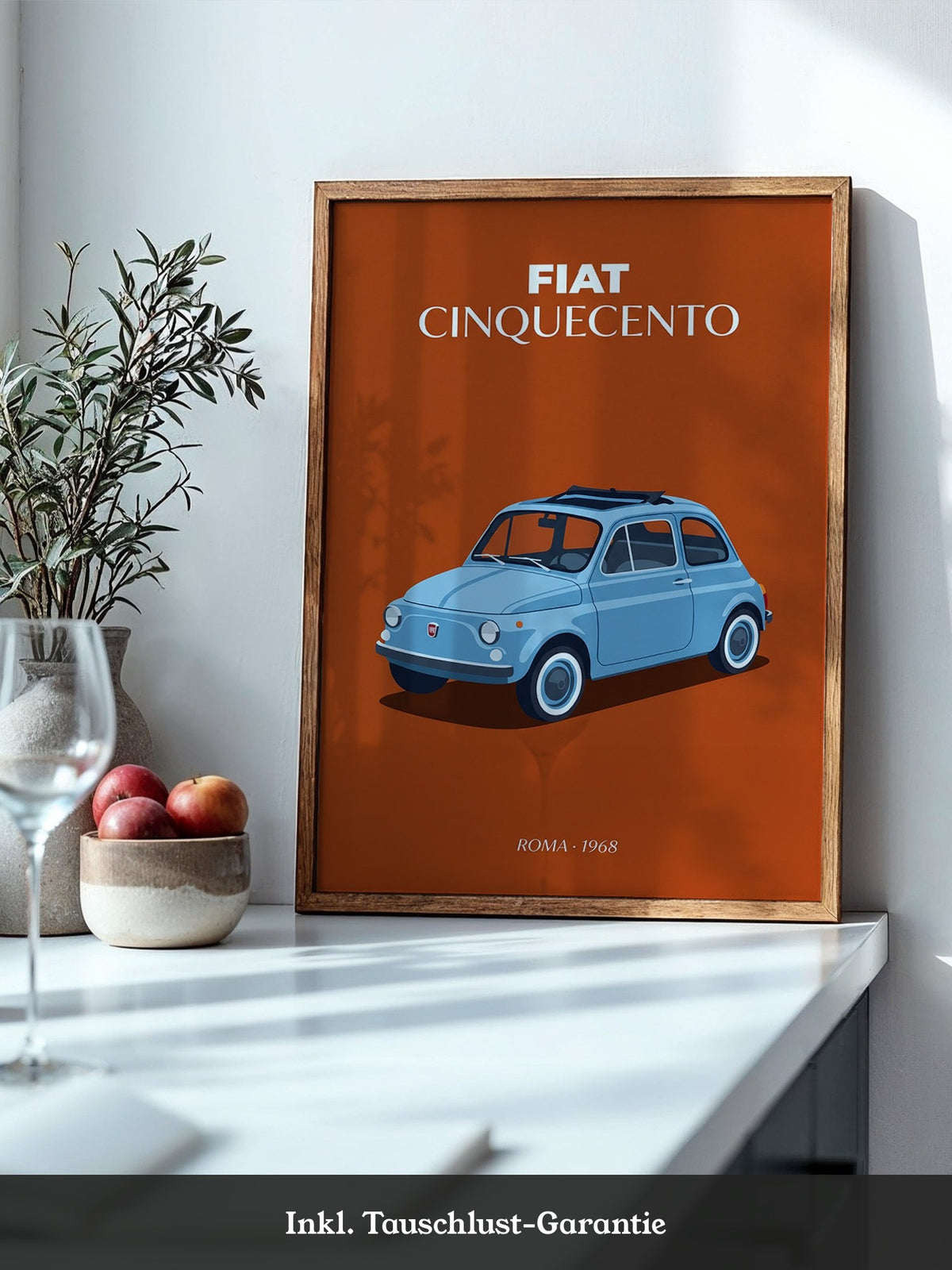 Fiat 500 Retro Blau Vintage