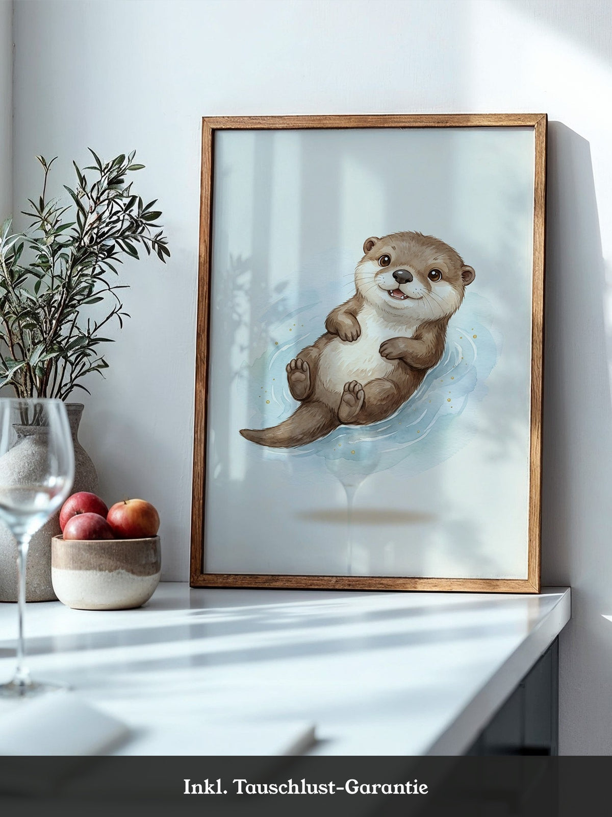 Lächelnder Otter Aquarell