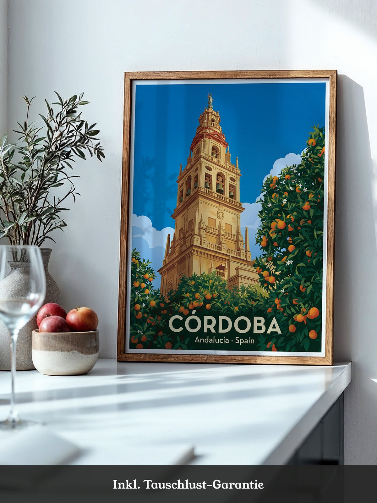Córdoba Turm Orangenbäume Vintage