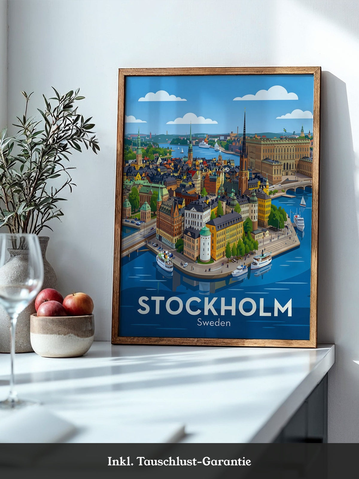 Stockholm Stadtansicht Illustration
