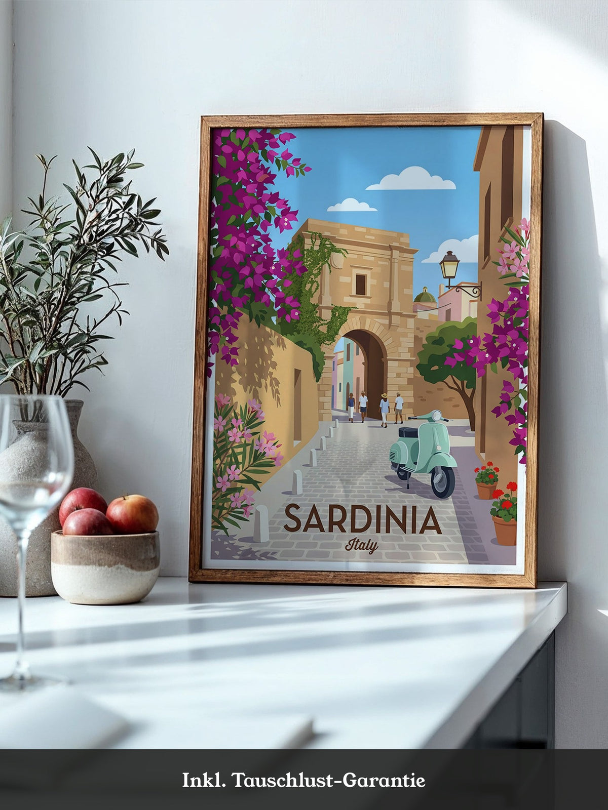 Sardinien Vespa Blumenpracht